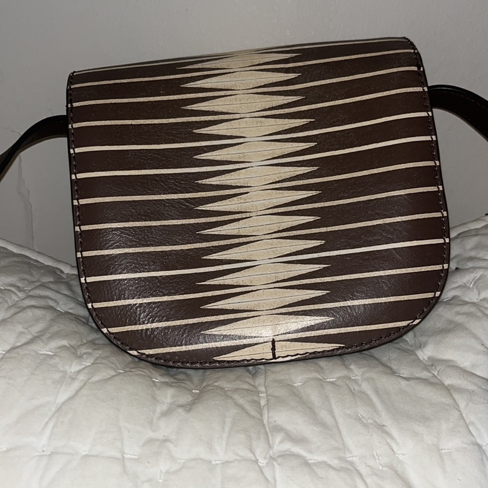 Tory Burch Brown and Cream Patterned Crossbody Bag - Picture 3 of 10